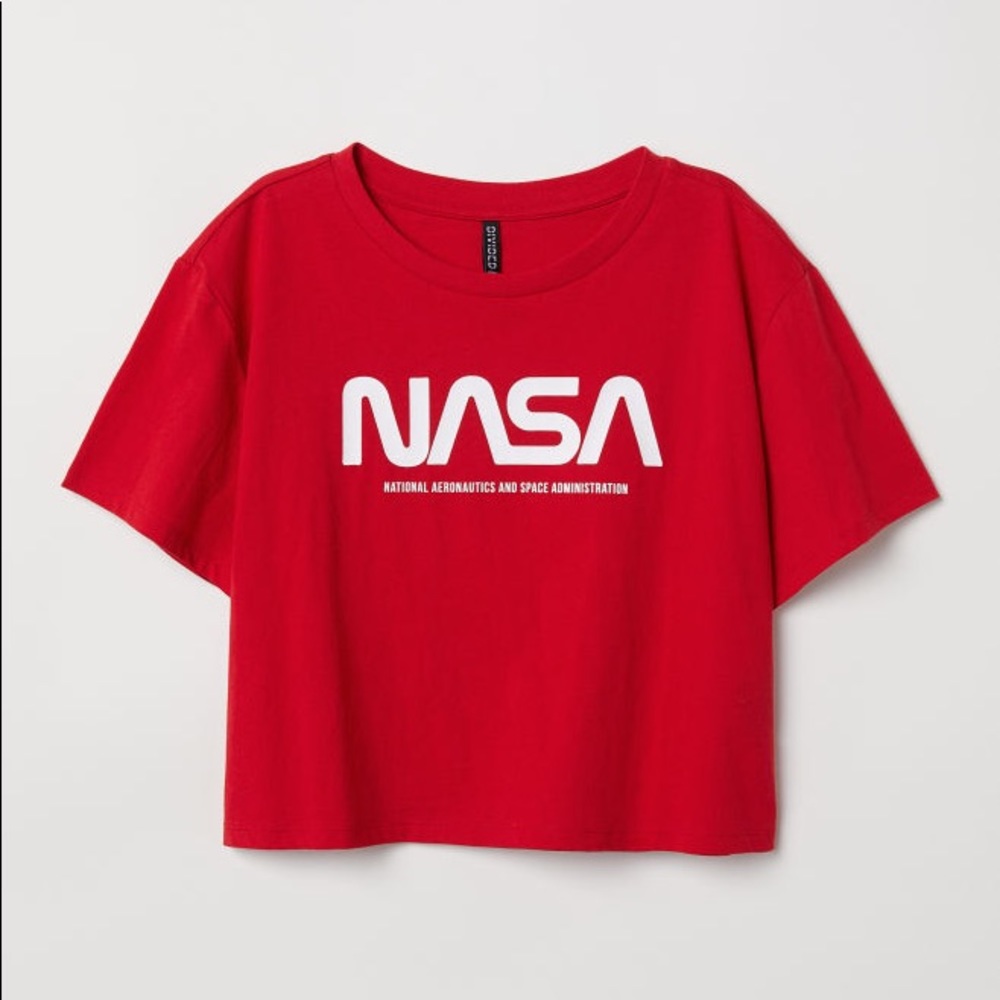 red NASA shirt h&m